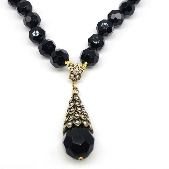 Heidi Daus Jet Black and Diamond Swarovski Crystal Christmas Tree Necklace - Picture 5 of 14